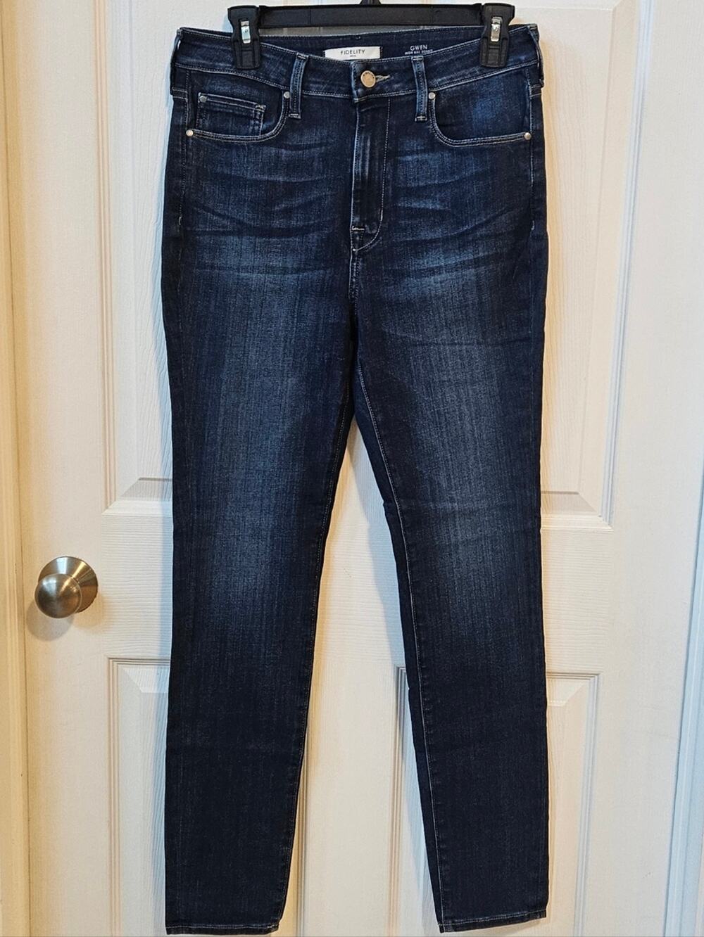 Fidelity Denim Gwen High Rise Skinny Jeans Size 29 Dark Wash Stretch